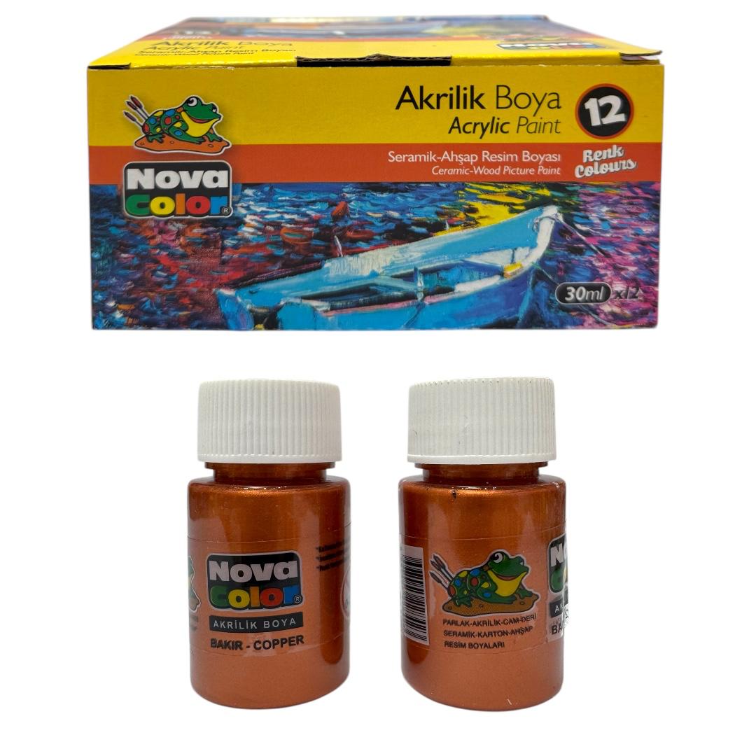 NOVA COLOR AKRİLİK BOYA BAKIR RENK 12'Lİ PAKET